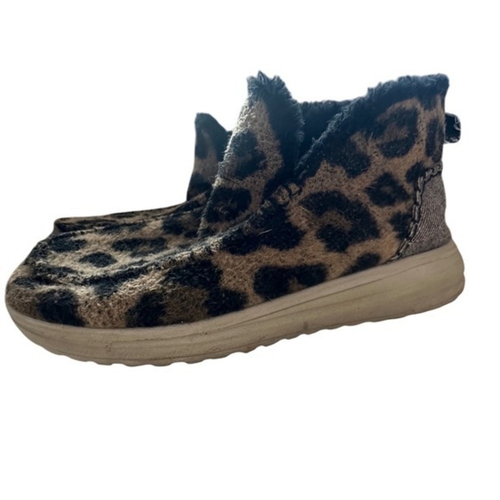Hey Dude Booties, Leopard print- women's size 7